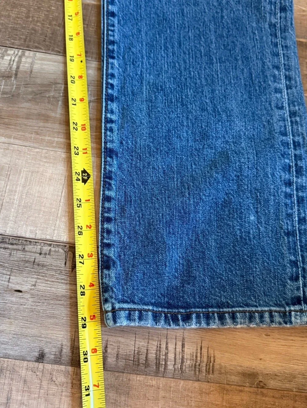 J.CREW Flex Stretch Straight Men's Denim Jeans Blue Button Logo‎ 5-Pocket 35x32